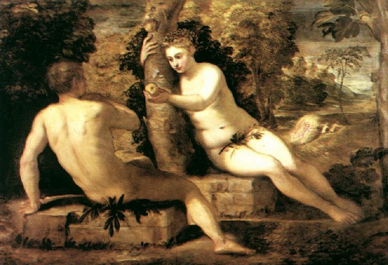 TINTORETTO, Jacopo Adam and Eve ar oil painting image